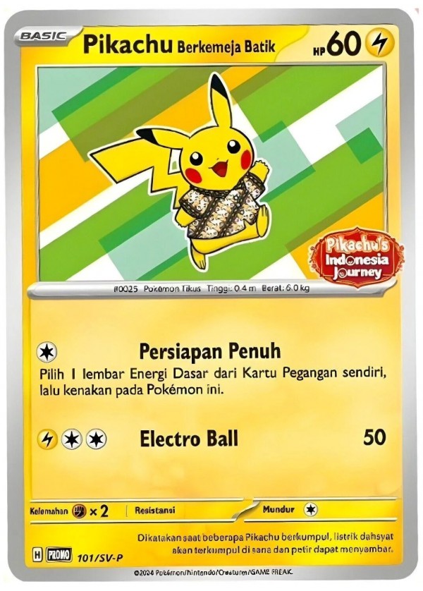 Pikachu Batik Promo Card 101/SV-P Pikachu in Batik Shirt